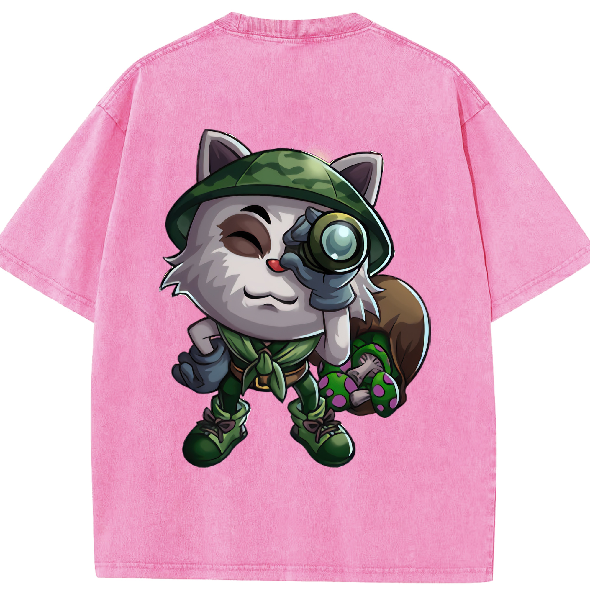 リーグ・オブ・レジェンド League of Legends LOL 綿100% ヴィンテージ風 半袖Tシャツ（背面プリント）